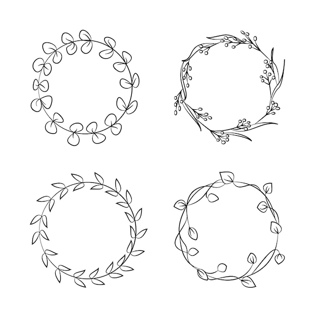 Set di ghirlande disegnate a mano