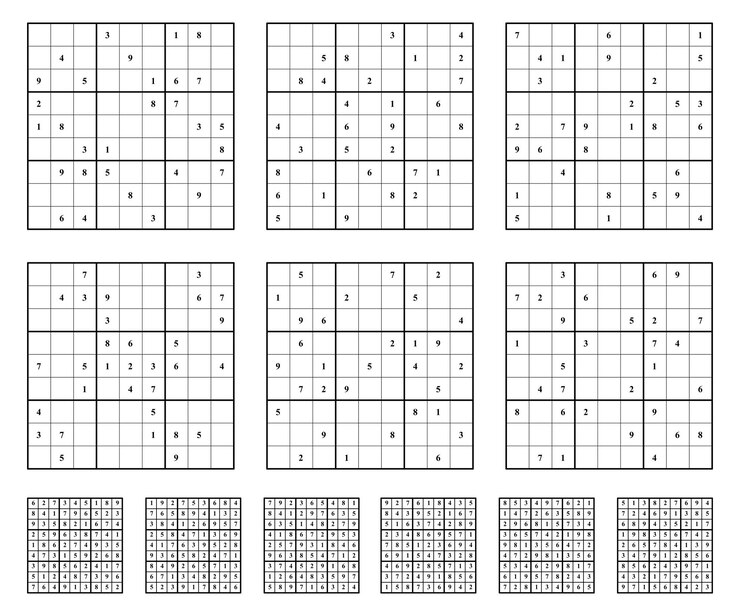 Vettore set di giochi sudoku con risposte disegno vettoriale semplice