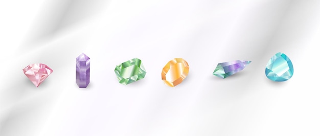 Set di gioielli con diamanti con gemme di colore fantasia