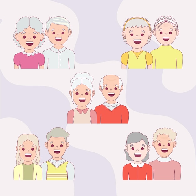 Set di giorno delle persone anziane