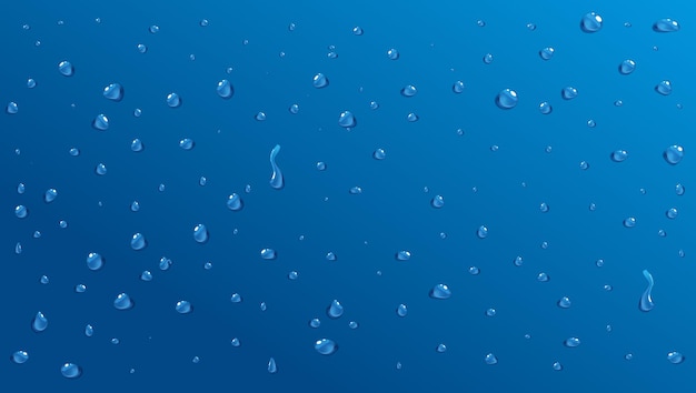 Set di gocce d'acqua trasparenti realistiche pure