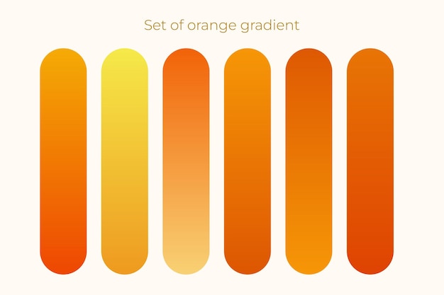 Set di gradienti di colore arancione