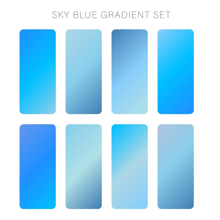 Vettore set di gradienti skyblue
