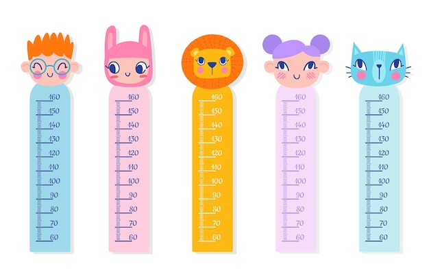 Set di grafici per l'altezza dei bambini