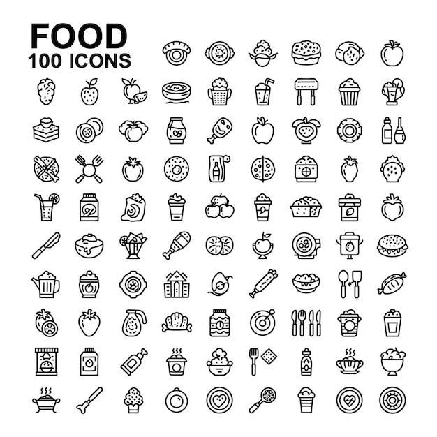 Set di icone alimentari