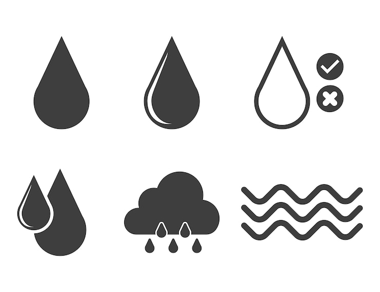 Vettore set di icone d'acqua illustrazione vettoriale isolata su sfondo bianco eps 10