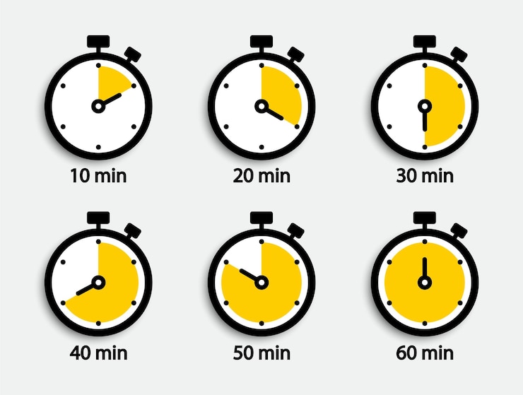 Vettore set di icone del cronometro. timer impostati. orologio, tempo e conto alla rovescia. elementi di vettore.