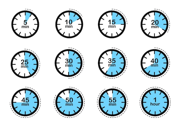 Set di icone del timer del timer del timer del timer del timer del timer del timer del timer del timer del timer del timer del timer del timer del timer del timer