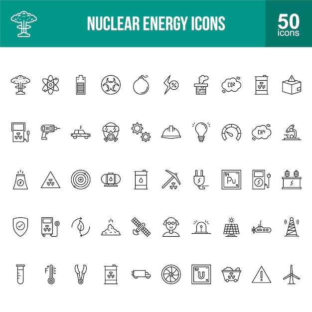 Set di icone delle linee di energia nucleare
