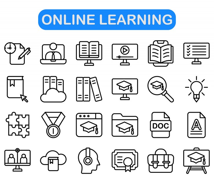 Set di icone di apprendimento online