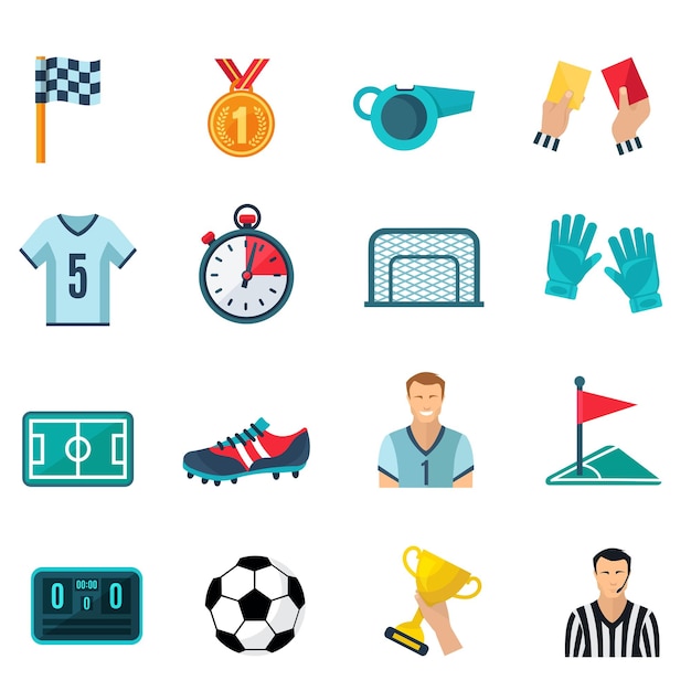 Set di icone di attrezzature WebSport con palla da calcio, basket, calcio, baseball, softball, tennis