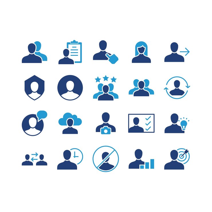 Vettore set di icone di avatar utente persona persone