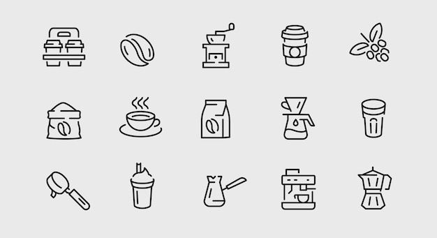 set di icone di caffè