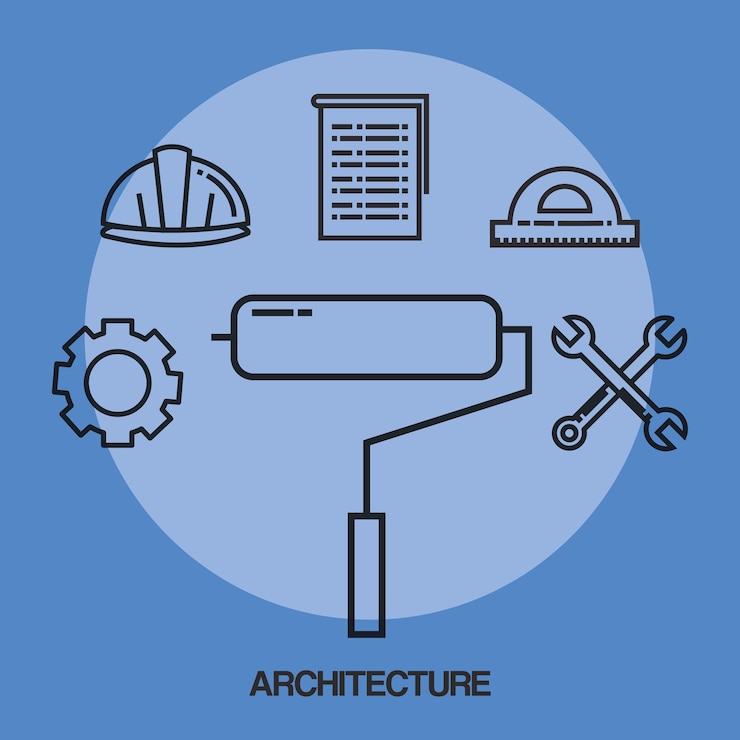 Vettore set di icone di design architettonico