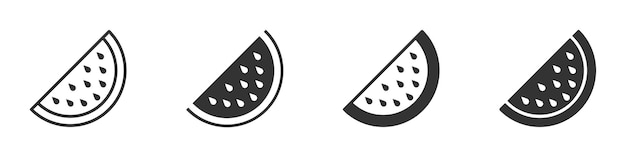 Set di icone di fette di anguria Illustrazione vettoriale