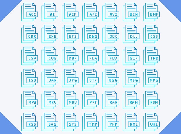 set di icone di linea in formato file vettoriale