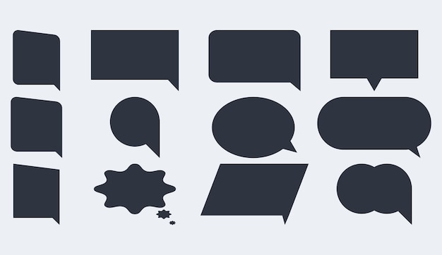 set di icone di messaggi a bolle. Design per il design mobile dell'interfaccia utente (UI) o il web design.