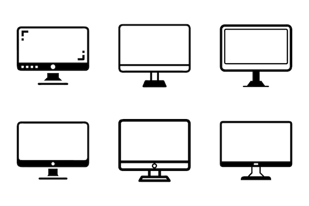 Set di icone di monitor in arte vettoriale