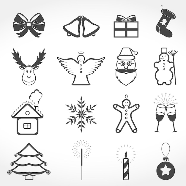 Set di icone di Natale illustrazione vettoriale eps10