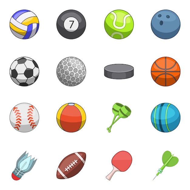 Set di icone di palle di sport