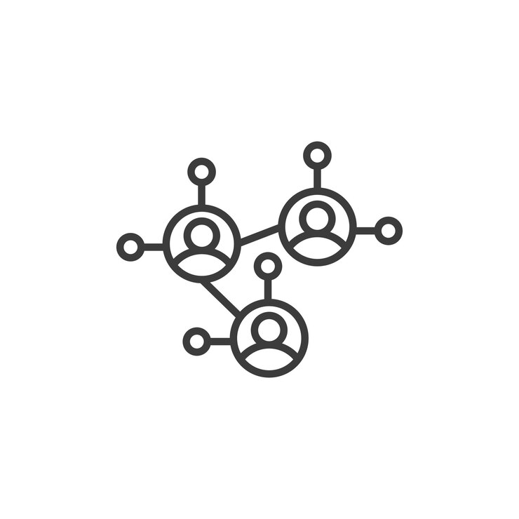 Vettore set di icone di rete sociale simbolo vettoriale di connessione comunitaria segno di connessione globale icona di rete globle