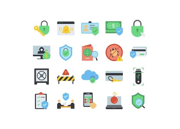 set di icone di sicurezza protezione privacy