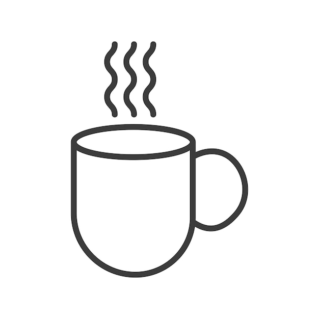 Set di icone di tazza di caffè caldo simbolo vettoriale di tè caldo caffè espresso segno di bevanda mattutina in stile nero riempito e delineato