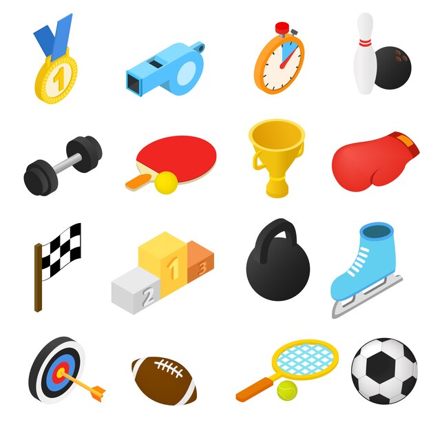 Set di icone isometriche di sport