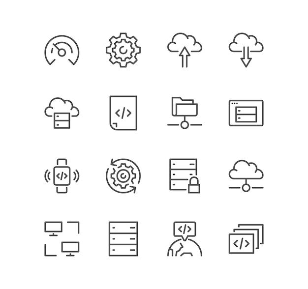Set di icone relative all'hosting e alla grafica web