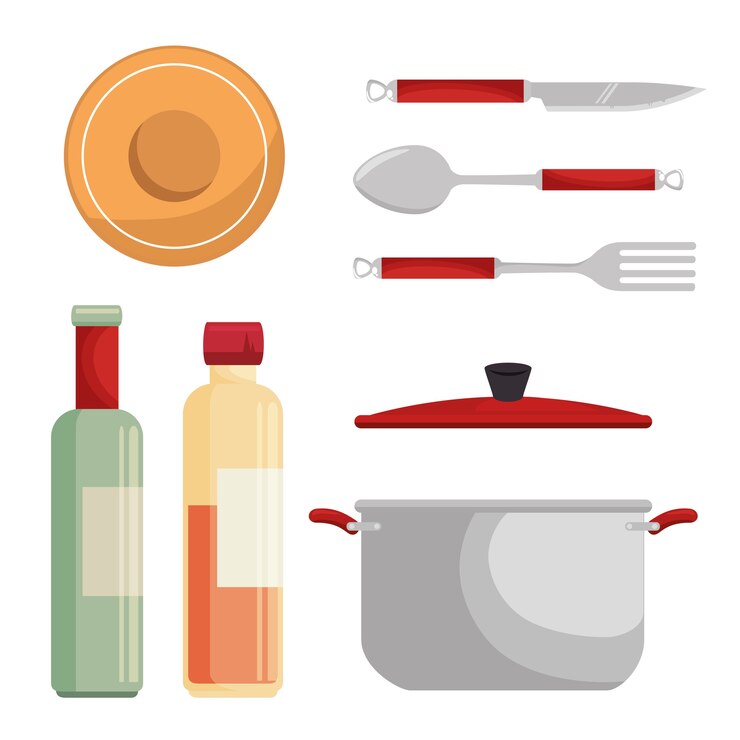 Vettore set di icone utensili da cucina