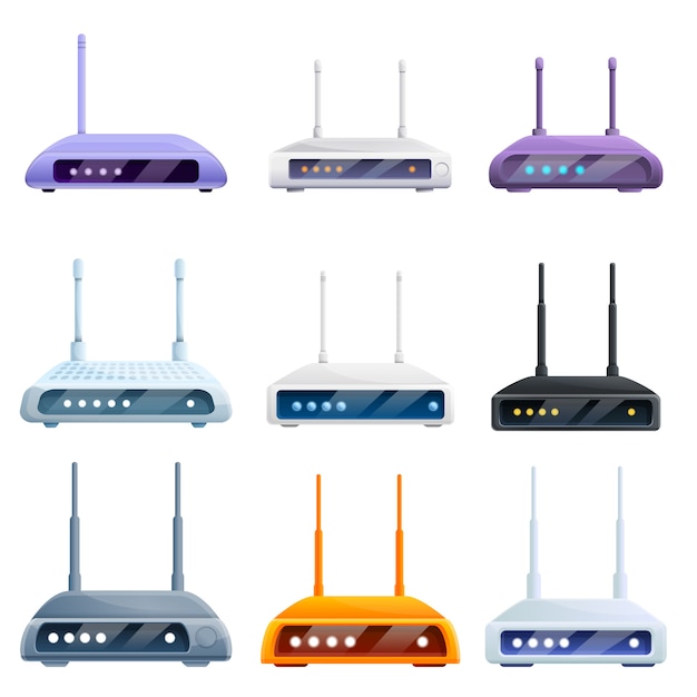 Set di icone wireless router