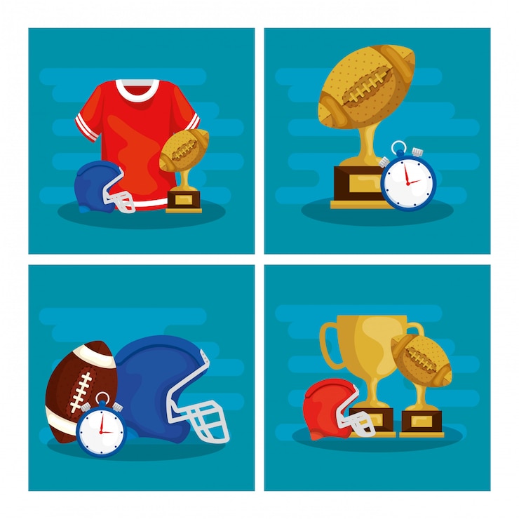 Vettore set di illustrazione di football americano