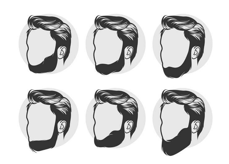 Vettore set di illustrazione uomo barbuto