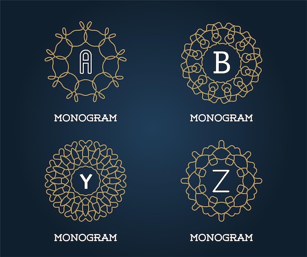 Set di illustrazione vettoriale di lettere modello di progettazione monogramma Pacchetto di raccolta di qualità premium elegante