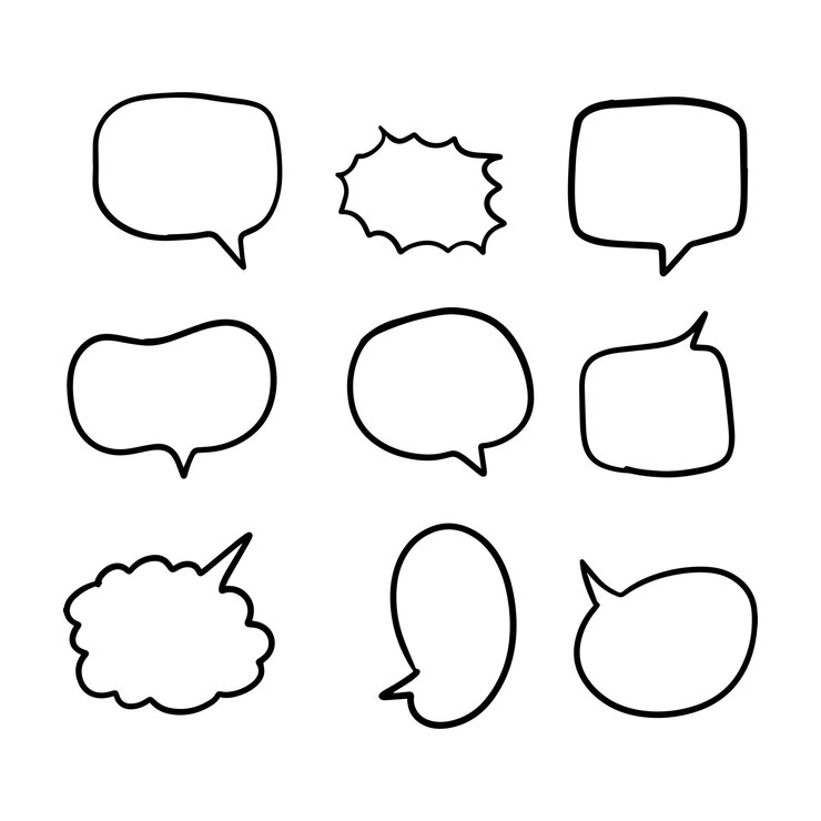 Vettore set di illustrazioni di callout cloud bubble chat