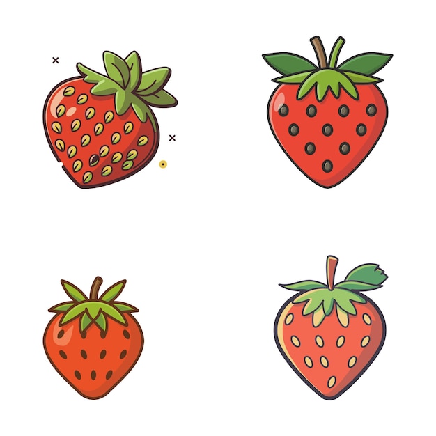 set di illustrazioni di marmellata di fragole