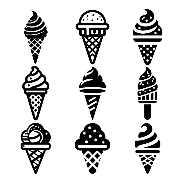 Vettore set di illustrazioni vettoriali di gelati