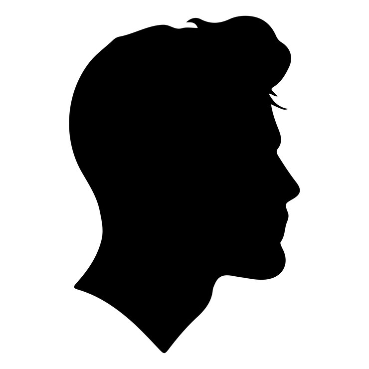 Vettore set di illustrazioni vettoriali di silhouette di uomo con volto laterale
