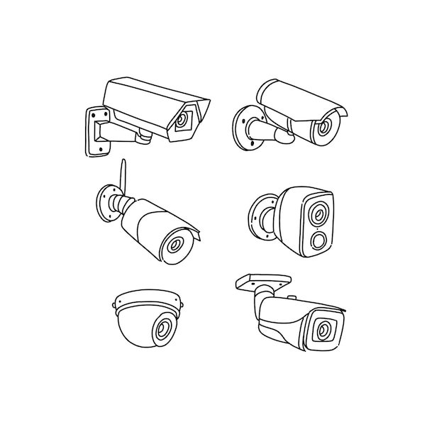 set di illustrazioni vettoriali disegnate a mano dalla telecamera