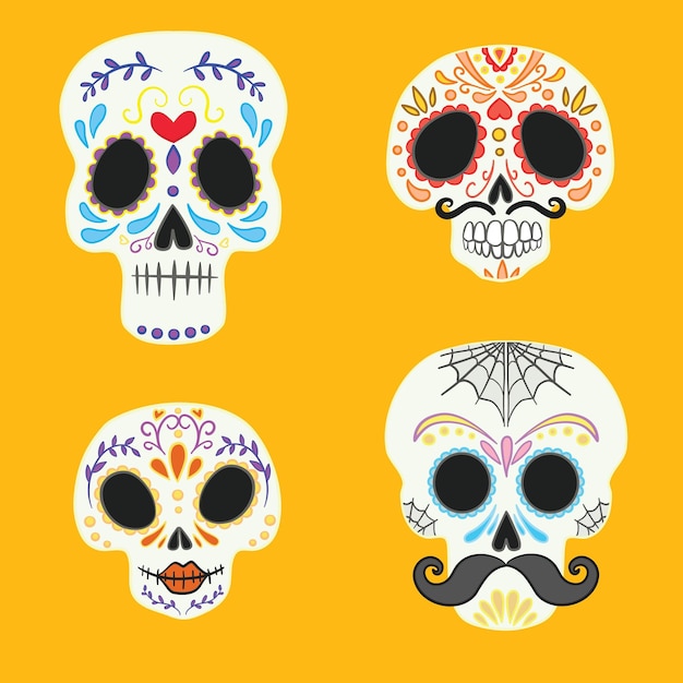 Set di illustrazioni vettoriali per il giorno dei morti