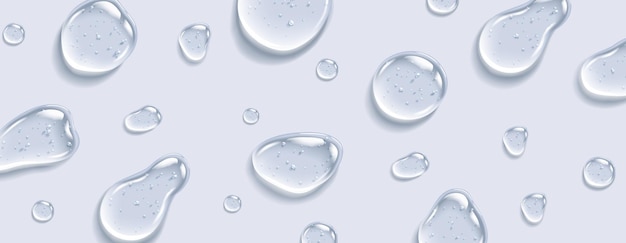 Set di illustrazioni vettoriali realistiche di gocce di gel di collagene