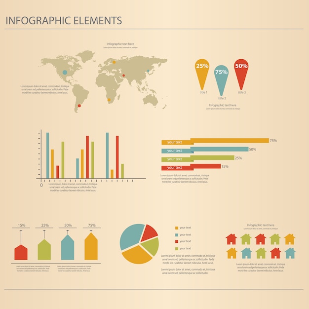 Set di infografica retrò.