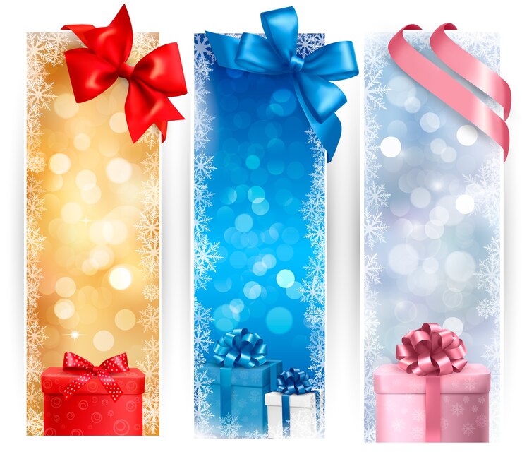Vettore set di inverno natale banner illustrazione