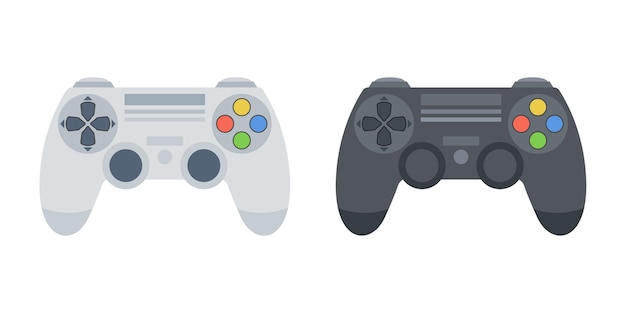 Set di joystick per console di gioco in bianco e nero. Vettore.