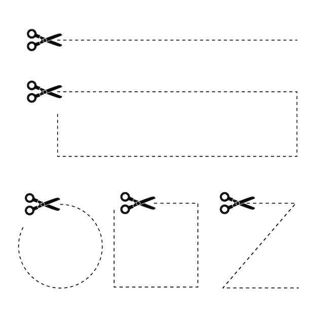 Set di linee di taglio delle forbici