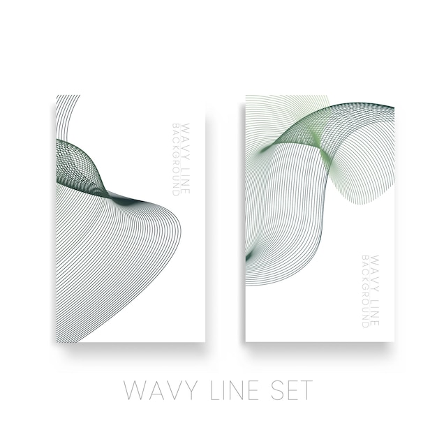 Set di linee ondulate verdi
