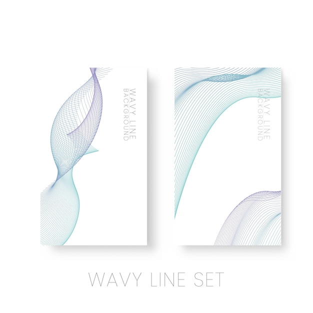 Set di linee ondulate viola blu