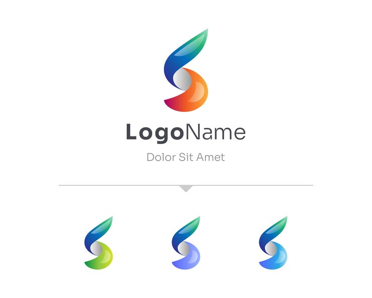 Set di logo creativo colorato lettera s