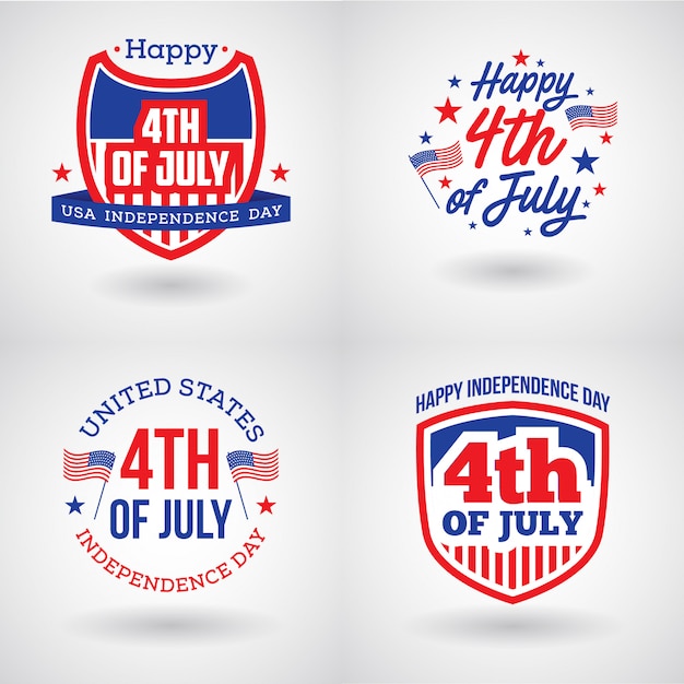 Set di logo degli Stati Uniti del 4 luglio