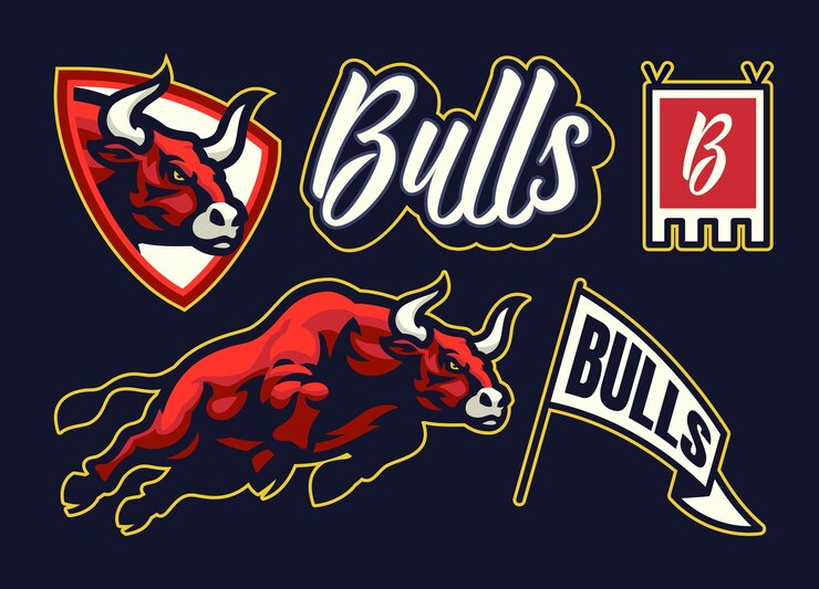 Set di logo della mascotte sportiva Angry Bull